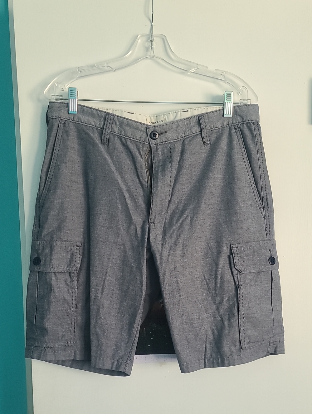 Dockers Gray Cargo Shorts with Button Flap Pockets
